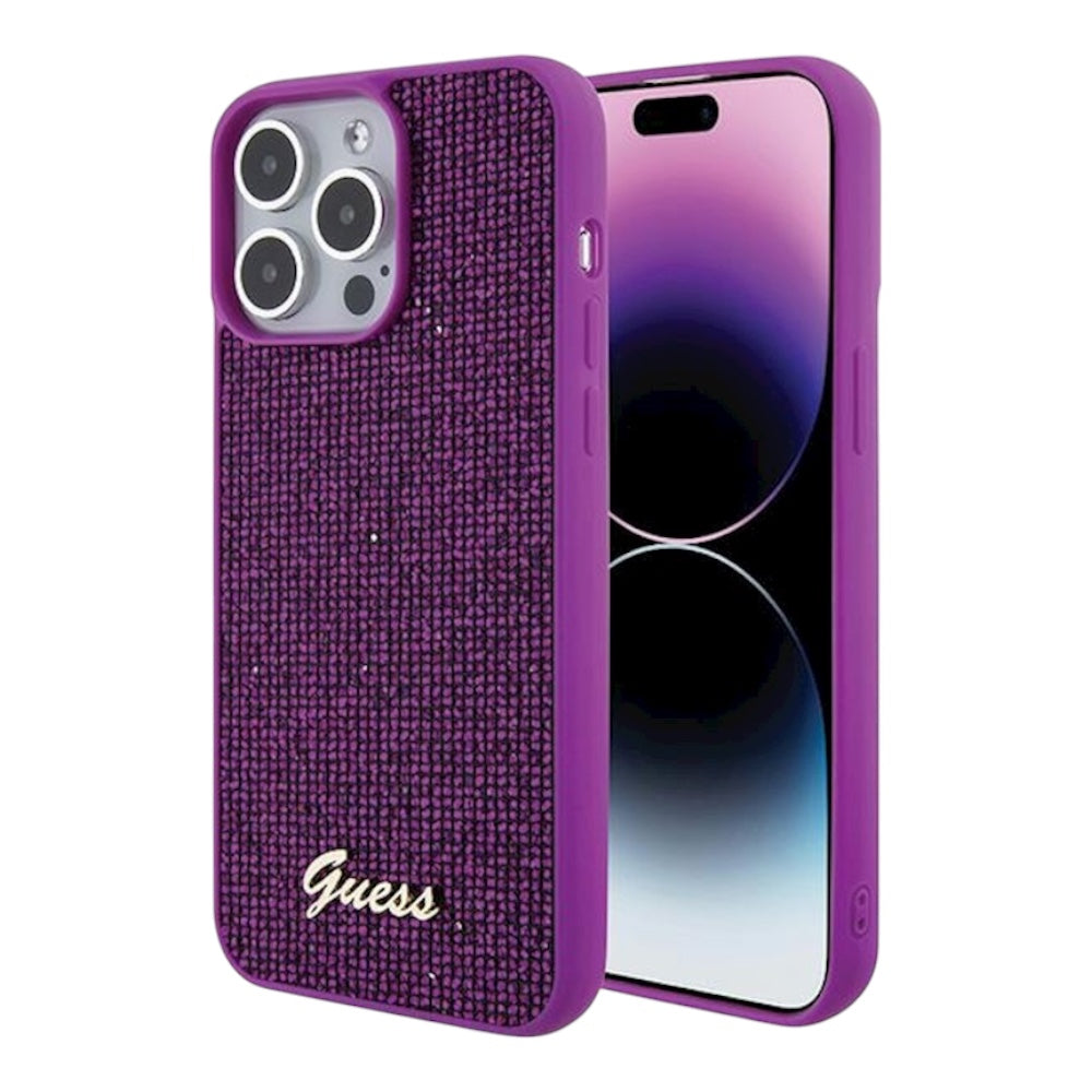Estuche guess pu disco script metal iphone 15 pro max color fucsia Shop name