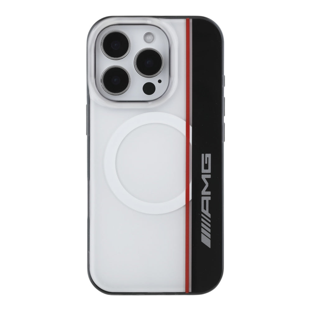 Estuche amg skin iphone 16 pro max amg magsafe case double layer bow lines white color blanco Shop name