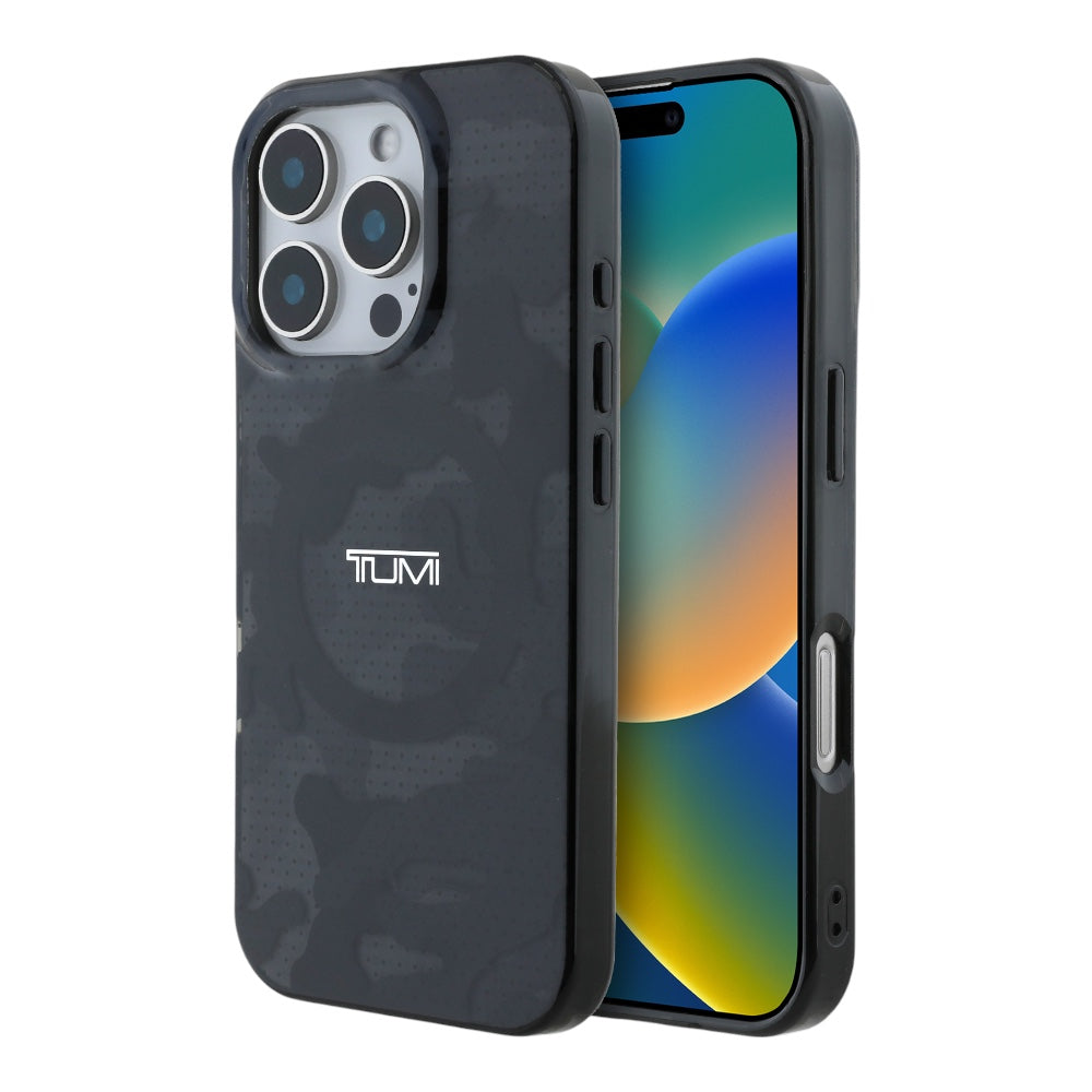 Estuche tumi skin iphone 16 pro tumi hc double layer pc/tpu magsafe camo print color gris Shop name