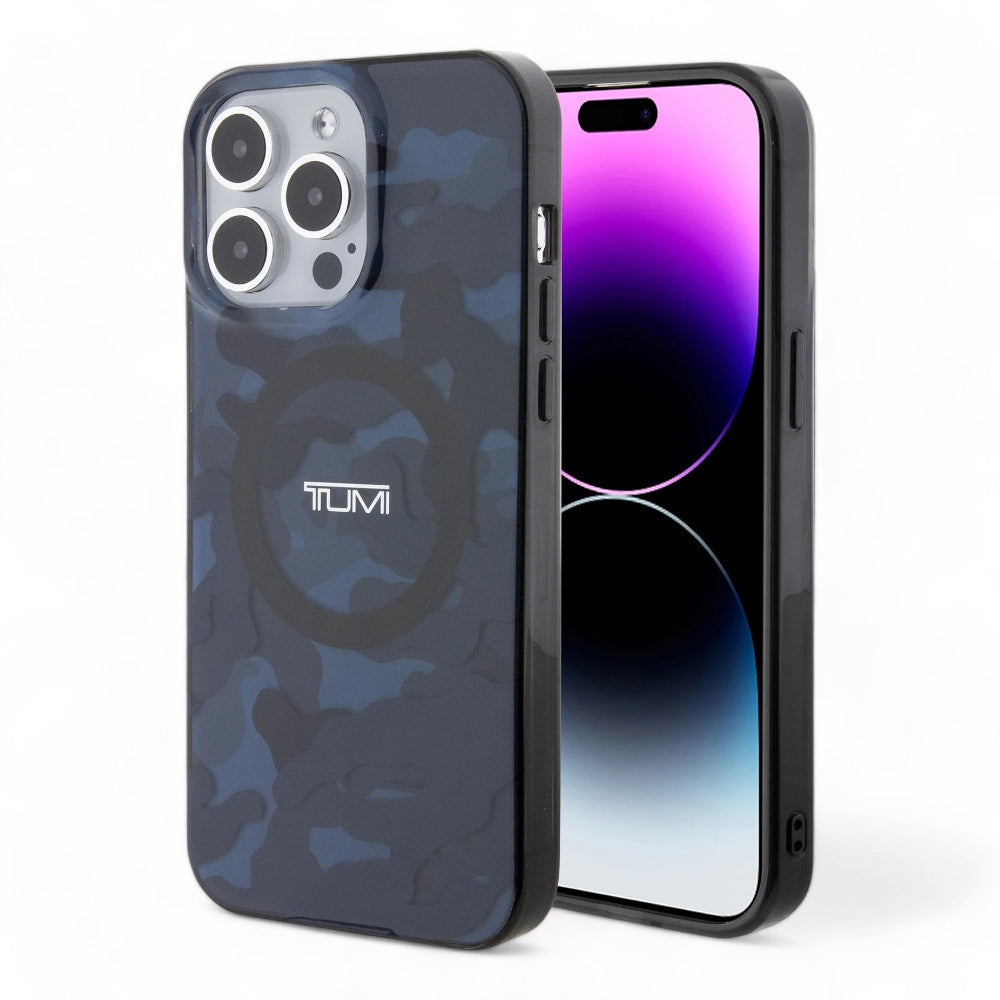 Estuche tumi hc double layer pc/tpu magsafe camo print iphone 15 pro max color azul Shop name