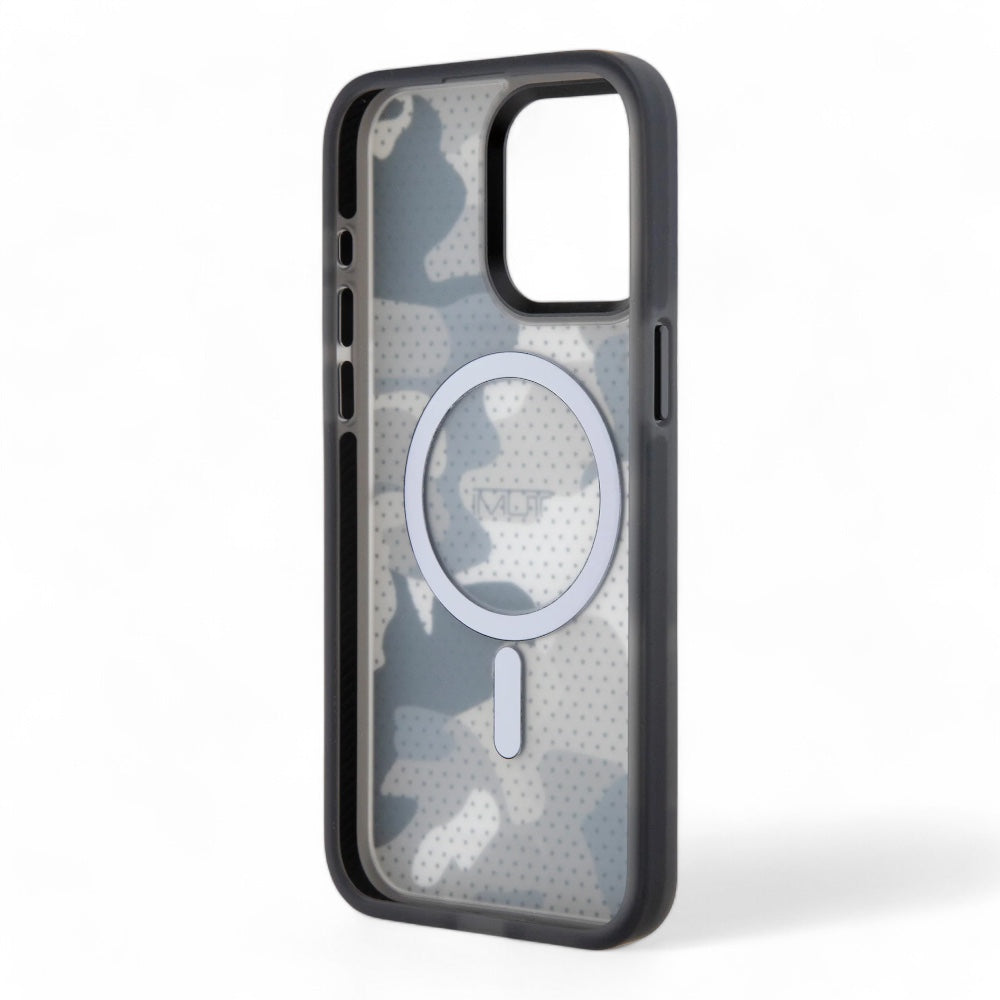 Estuche Tumi MagSafe Frosted Transparente Camuflado Mesh iPhone 15 Pro Max Negro Shop name
