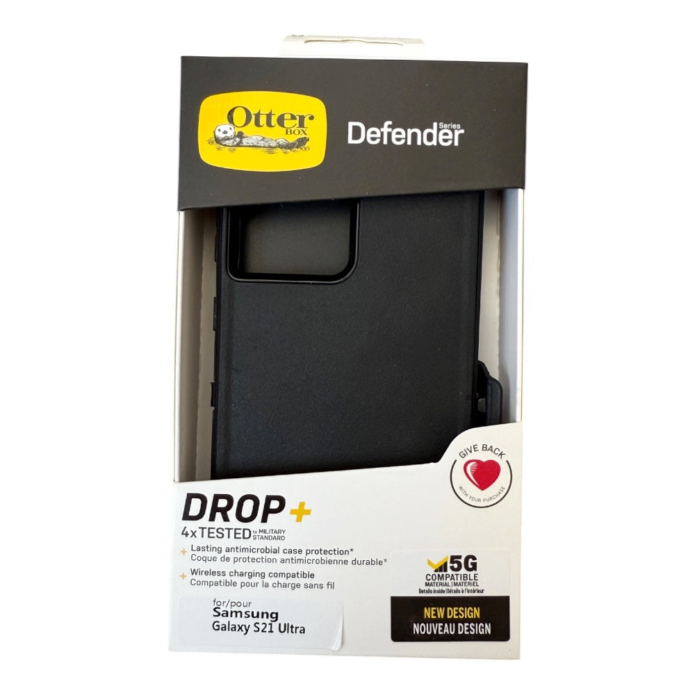 Estuche otterbox defender con clip color negro modelo samsung s21 ultra Shop name