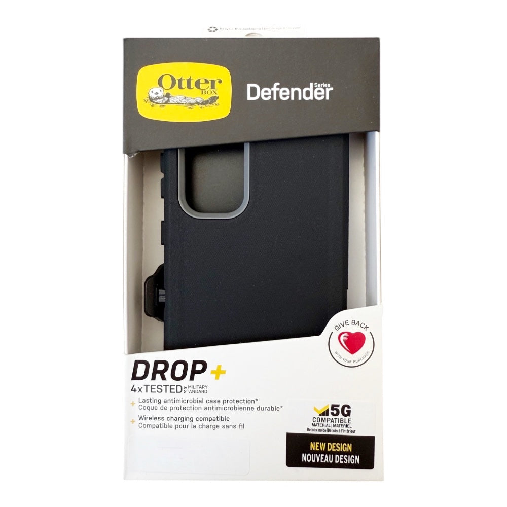 Estuche otterbox defender con clip color negro / gris modelo samsung s25 plus