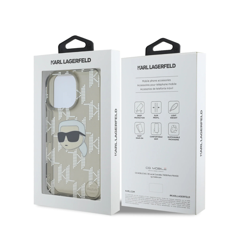 Karl Lagerfeld hc iml k. head monogram electroplated black iphone 16 pro max
