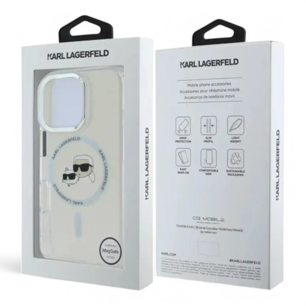 Karl Lagerfeld hc magsafe iml metal kc heads white iphone 16 pro