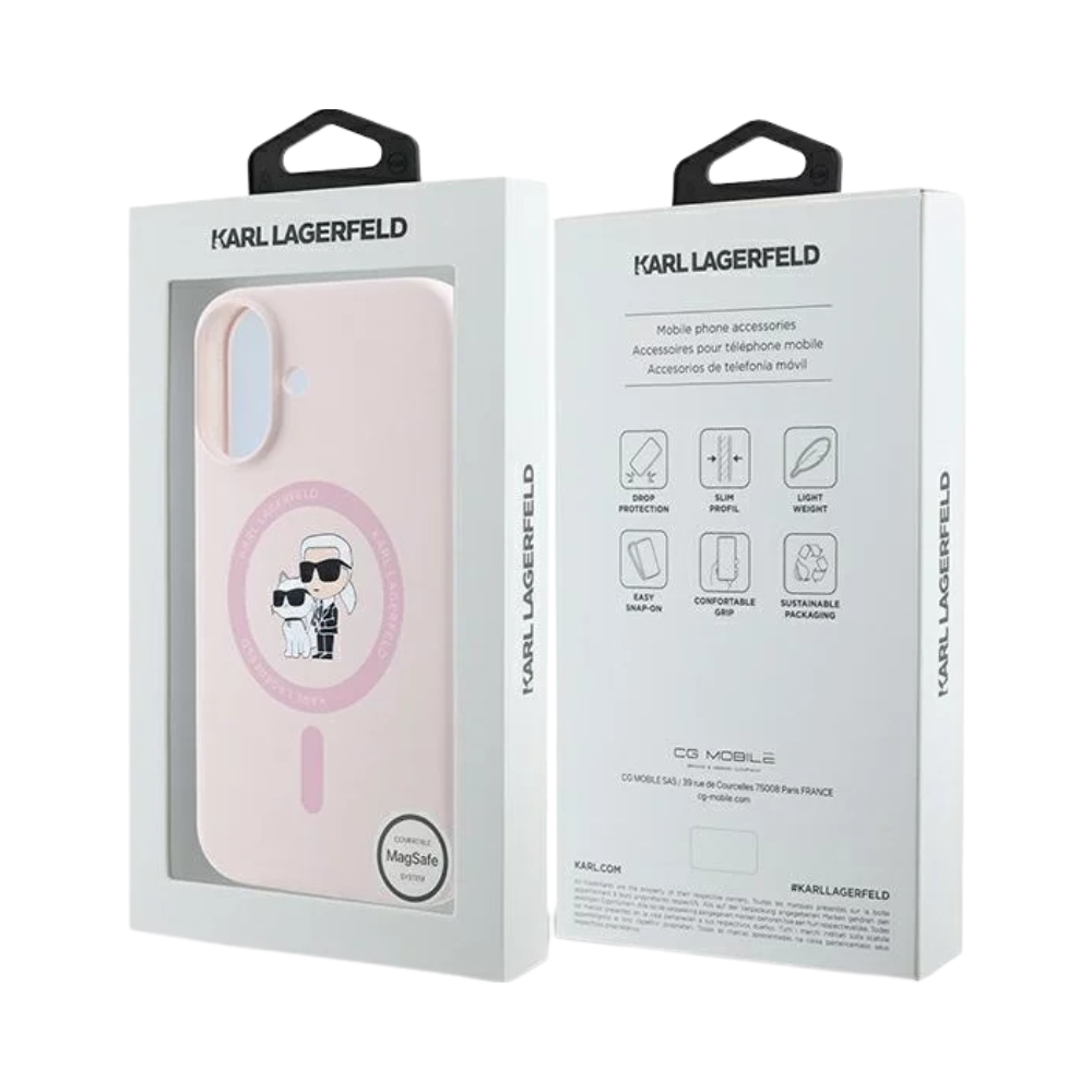 Karl Lagerfeld hc magsafe silicone kc heads ring pink iphone 16 Shop name