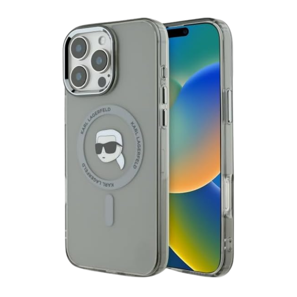 Karl Lagerfeld hc magsafe iml metal k. head black iphone 16 pro max