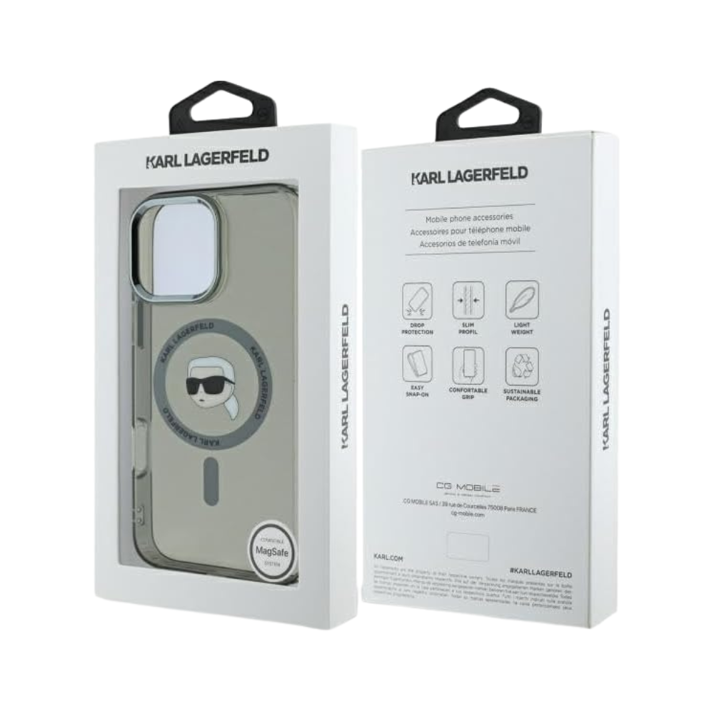 Karl Lagerfeld hc magsafe iml metal k. head black iphone 16 pro max