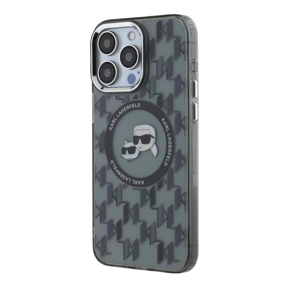 Karl Lagerfeld hc magsafe iml metal monogram kc heads black iphone 16 pro max
