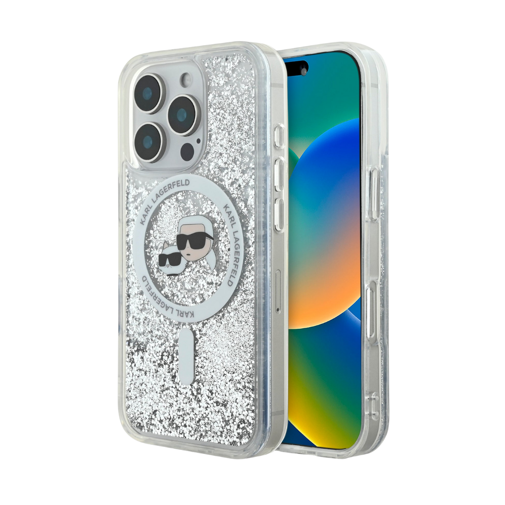 Karl Lagerfeld hc magsafe liq. glitter kc heads transparent iphone 16 pro max