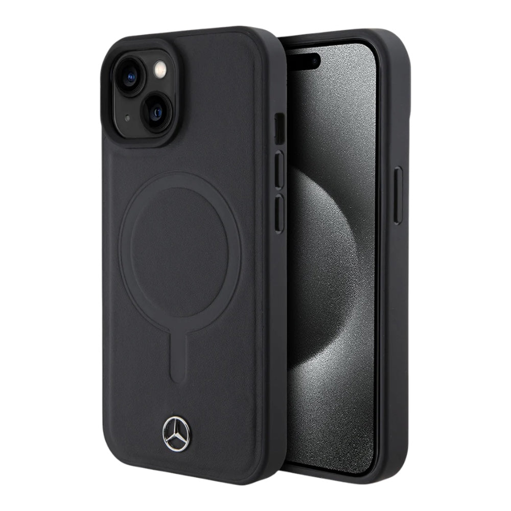 Funda Mercedes Benz MB HC MagSafe Cuero Negro Para iPhone 16 Shop name