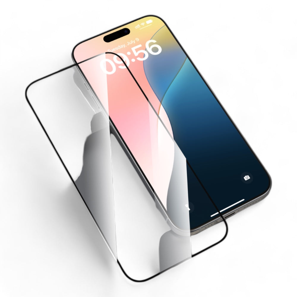 Protector pantalla devia vidrio templado iphone 16 pro van series full screen anti-static twice-tempered glass color transparente Shop name