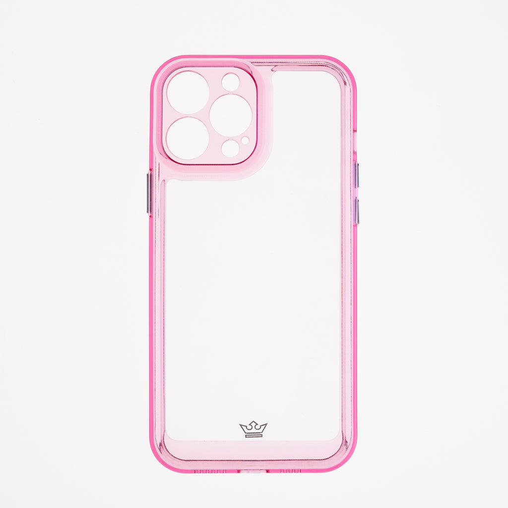 Estuche transparente el rey marco de apple iphone 13 pro max color rosado / transparente Shop name