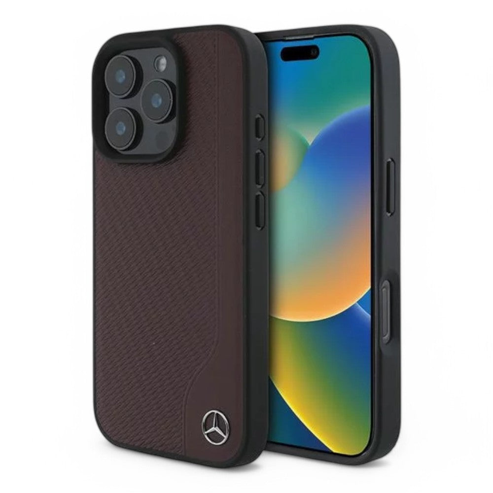 Mercedes-Benz mb hc magsafe wood imitation leather red iphone 16 pro max Shop name