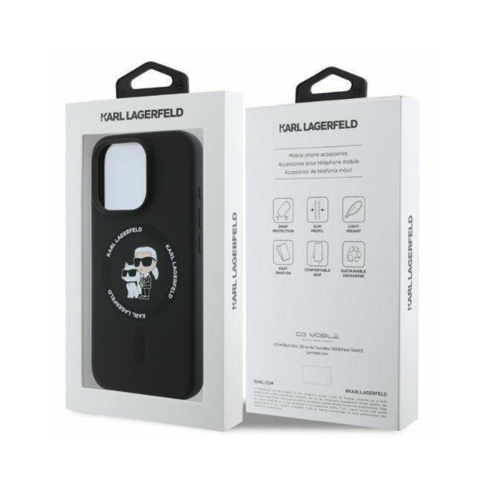 Karl Lagerfeld hc magsafe silicone kc heads ring black iphone 16 pro Shop name