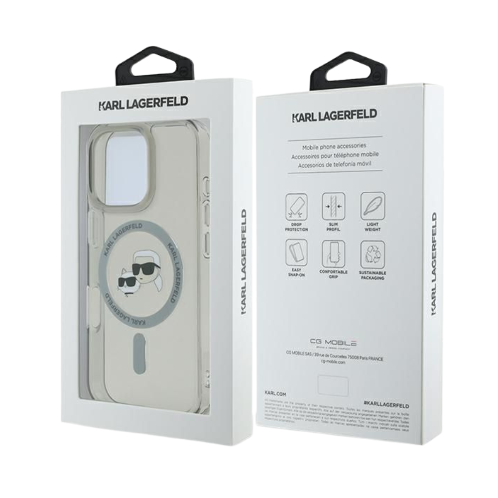 Karl Lagerfeld hc magsafe iml metal kc heads black iphone 16 pro max Shop name