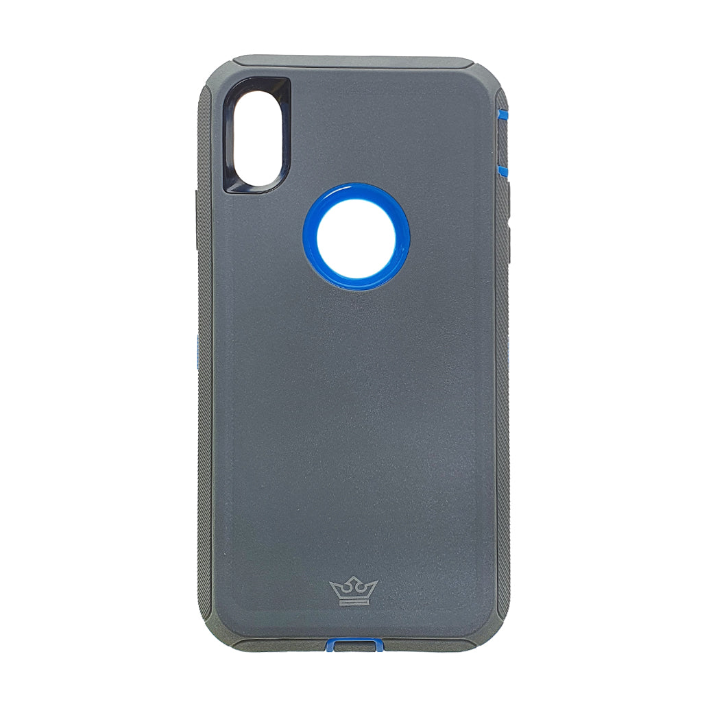 Estuche Proteccion El Rey Defender Para IPhone XS Max Gris Azul Shop name