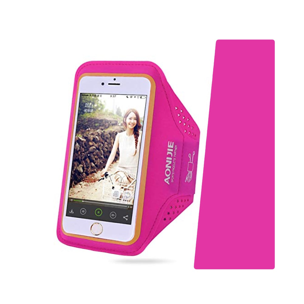Accesorio aonijie arm band con porta tarjetas color fucsia Shop name