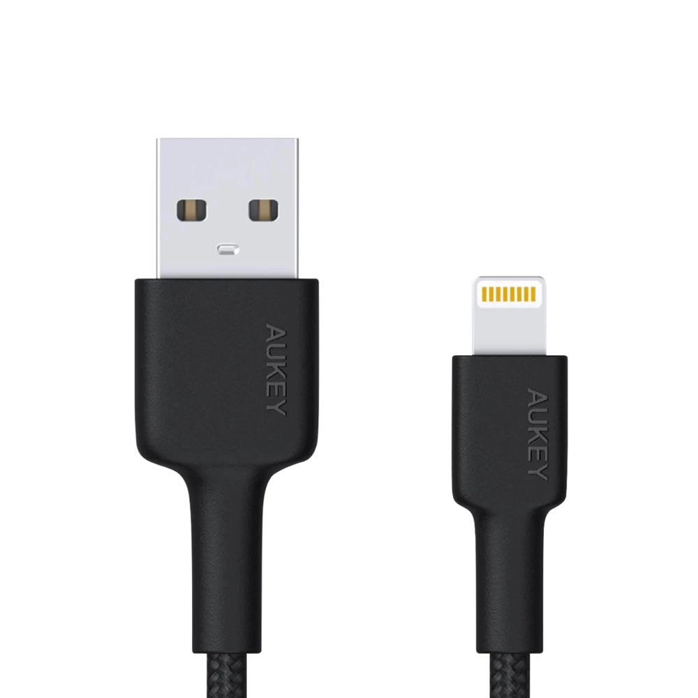 Cable aukey adaptador de 2mts brained nylon usb a a lightning color negro Shop name