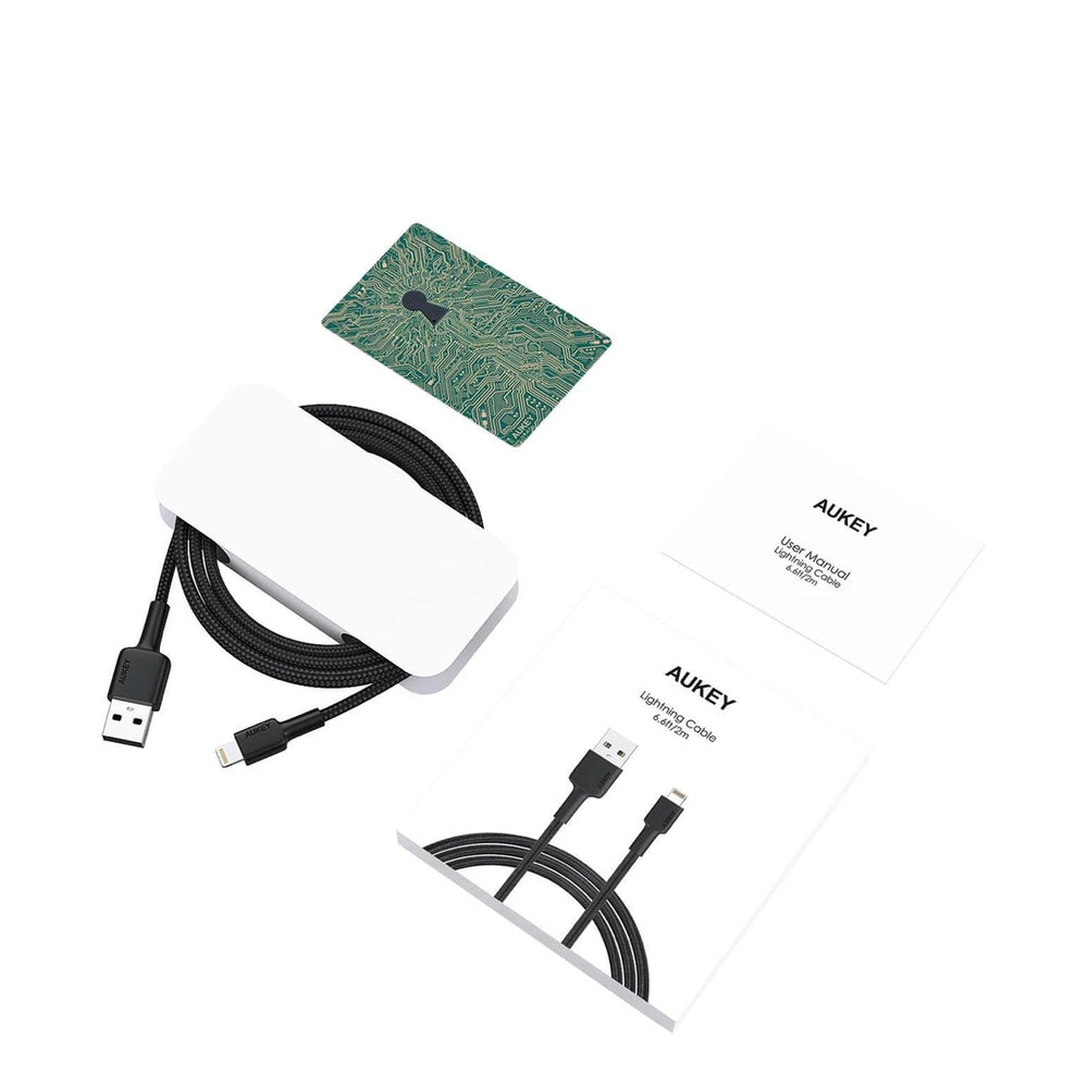 Cable aukey adaptador de 2mts brained nylon usb a a lightning color negro Shop name