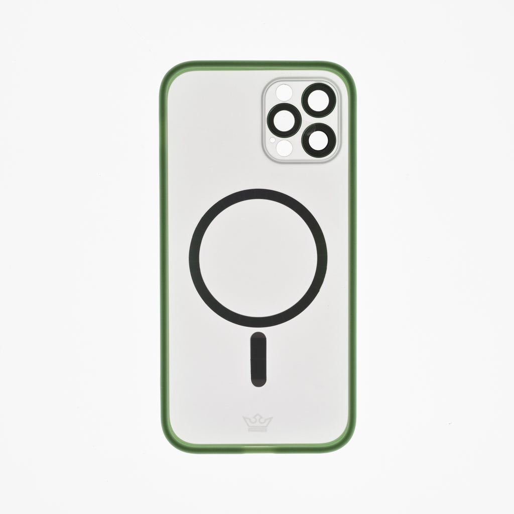 Estuche vidrio templado el rey magsafe con marco de vidrio templado de camara trasera apple iphone 12 pro max color verde Shop name
