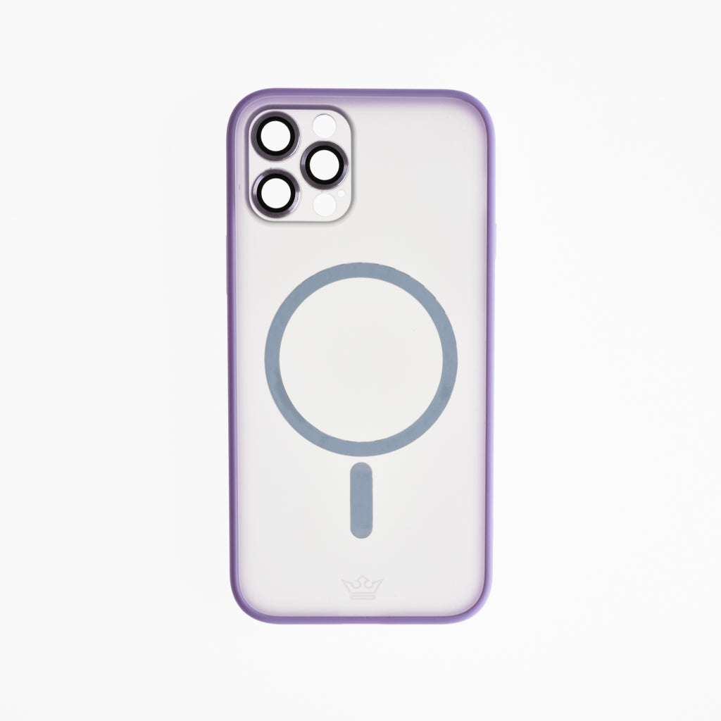 Estuche vidrio templado el rey magsafe con marco de vidrio templado de camara trasera apple iphone 13 pro color morado Shop name