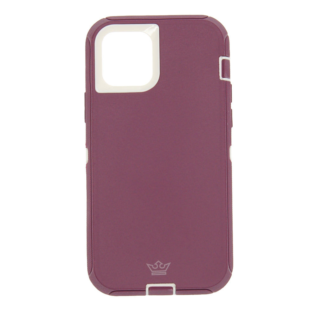 Estuche proteccion el rey defender con clip apple iphone 12 , iphone 12 pro color rojo / blanco