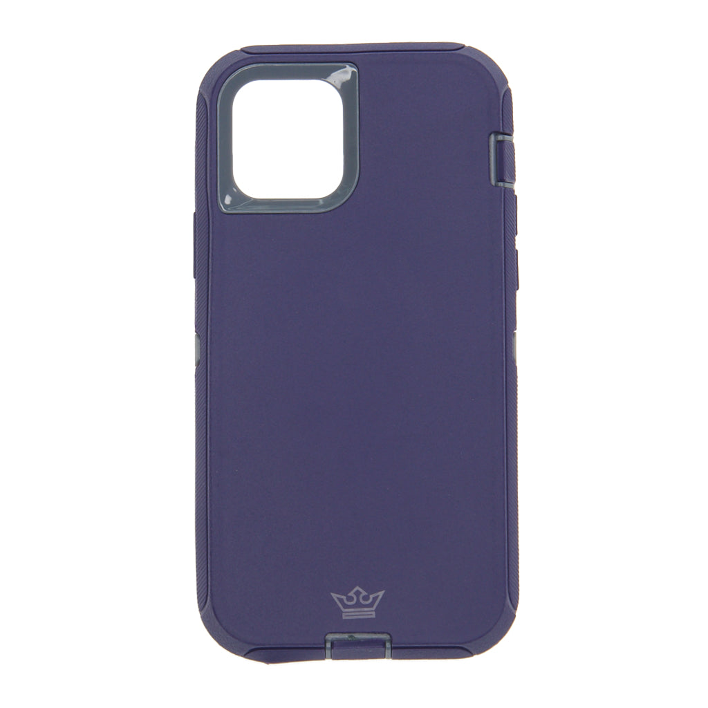 Estuche proteccion el rey defender con clip apple iphone 12 , iphone 12 pro color gris / azul marino