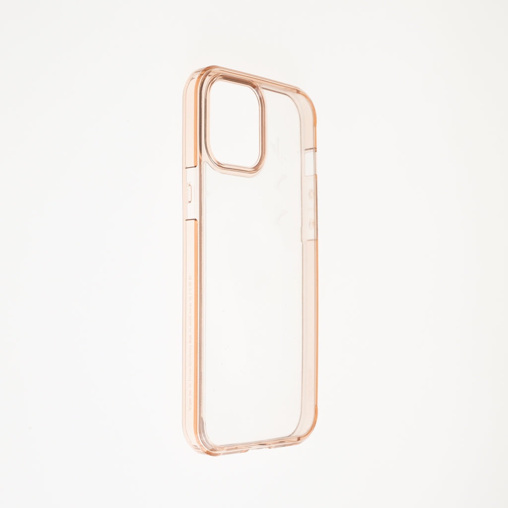 Estuche clasico spigen transparente marco apple iphone 12 pro max color rosado / transparente