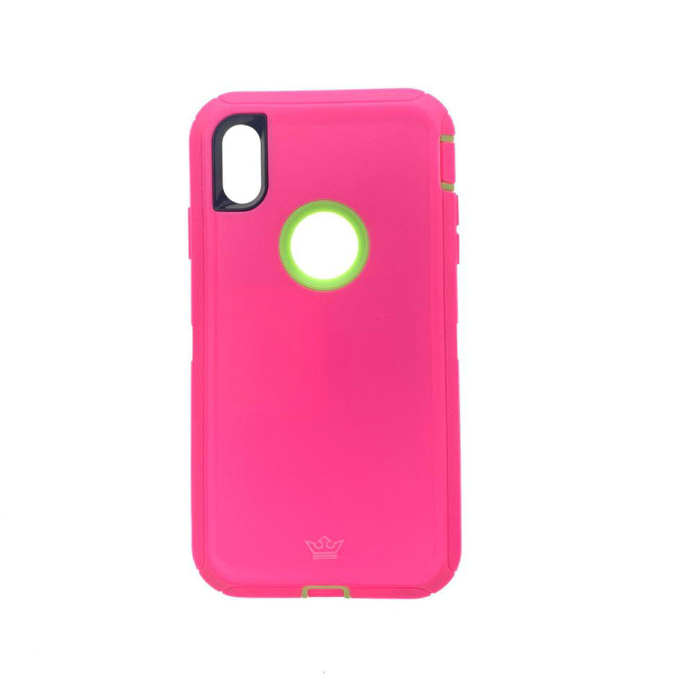 Estuche Protección El Rey Defender Para Apple iPhone XS Max Color Rosado Y Verde Shop name