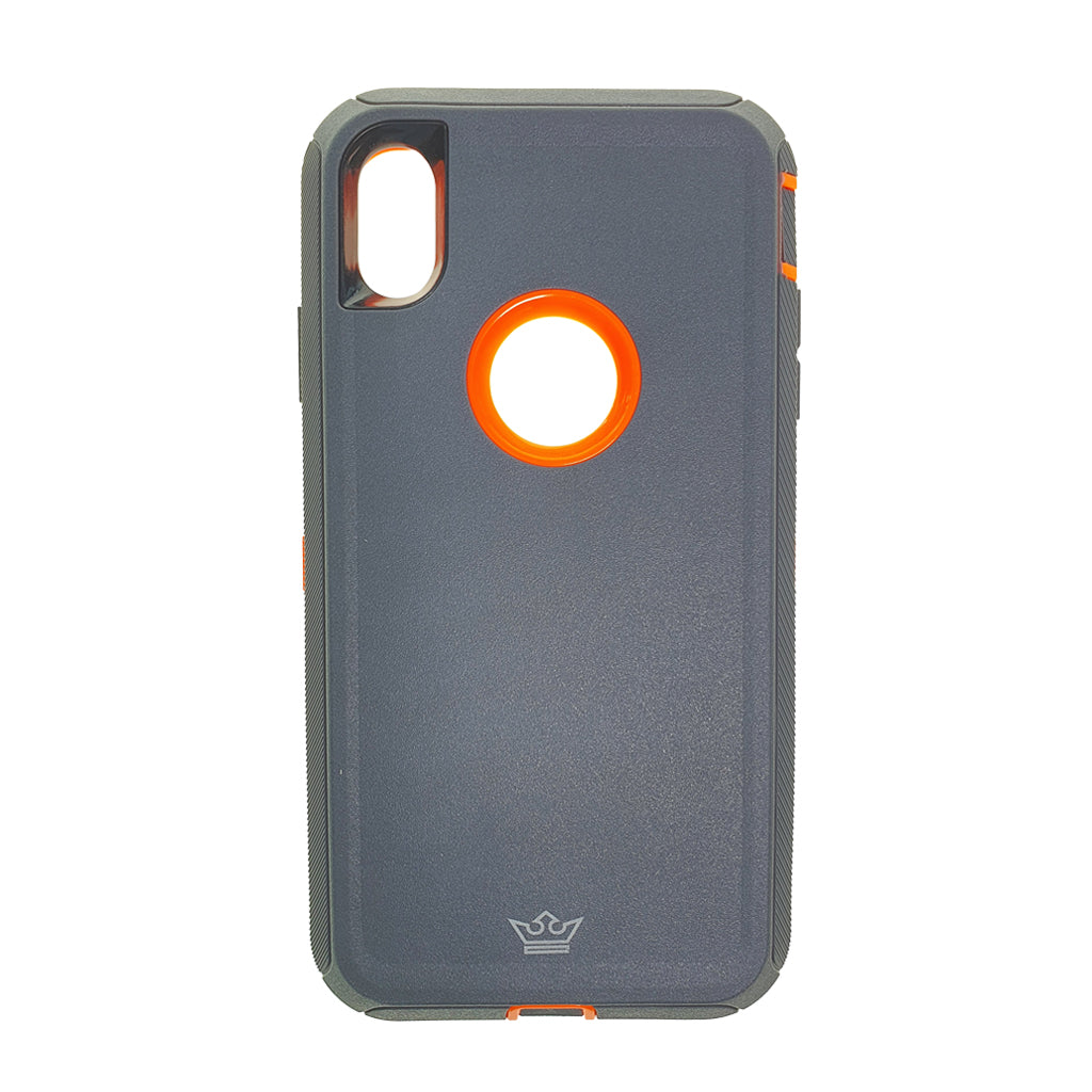 Estuche Proteccion El Rey Defender iPhone XS Max Gris Naranja Shop name