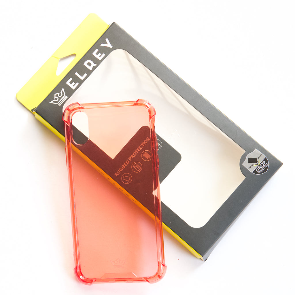Estuche proteccion el rey hard case flexible reforzado apple iphone xs max color rojo