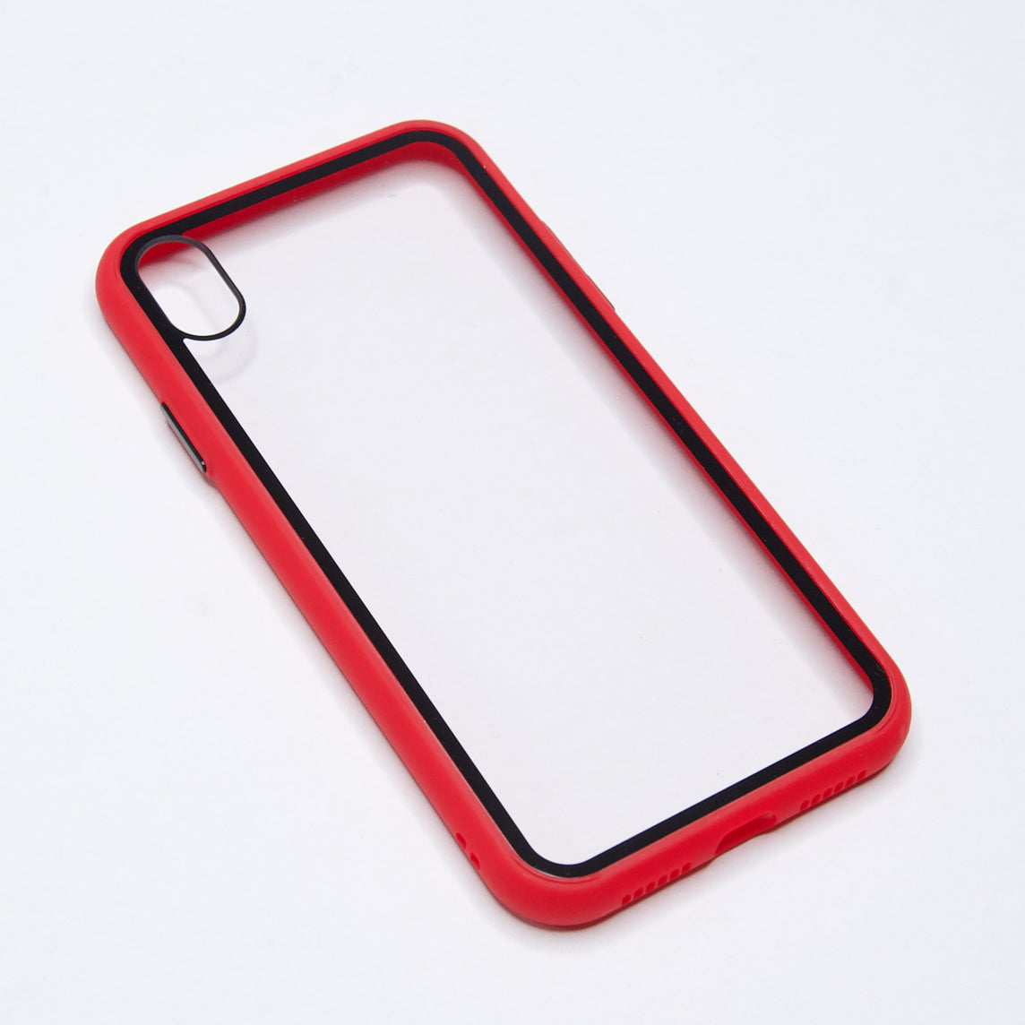Estuche Transparente El Rey iPhone XS Max Color Rojo Shop name