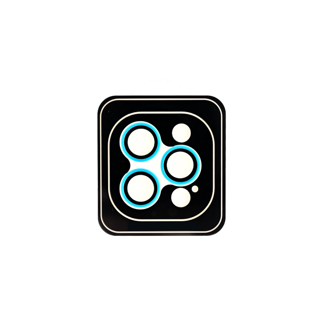 Accesorio el rey vidrio templado camara con borde plastico iphone 12pro / 12pro max color celeste Shop name