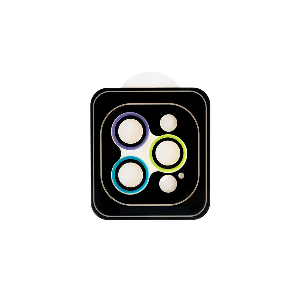 Accesorio el rey vidrio templado camara con borde plastico iphone 12pro / 12pro max color morado / menta / verde Shop name