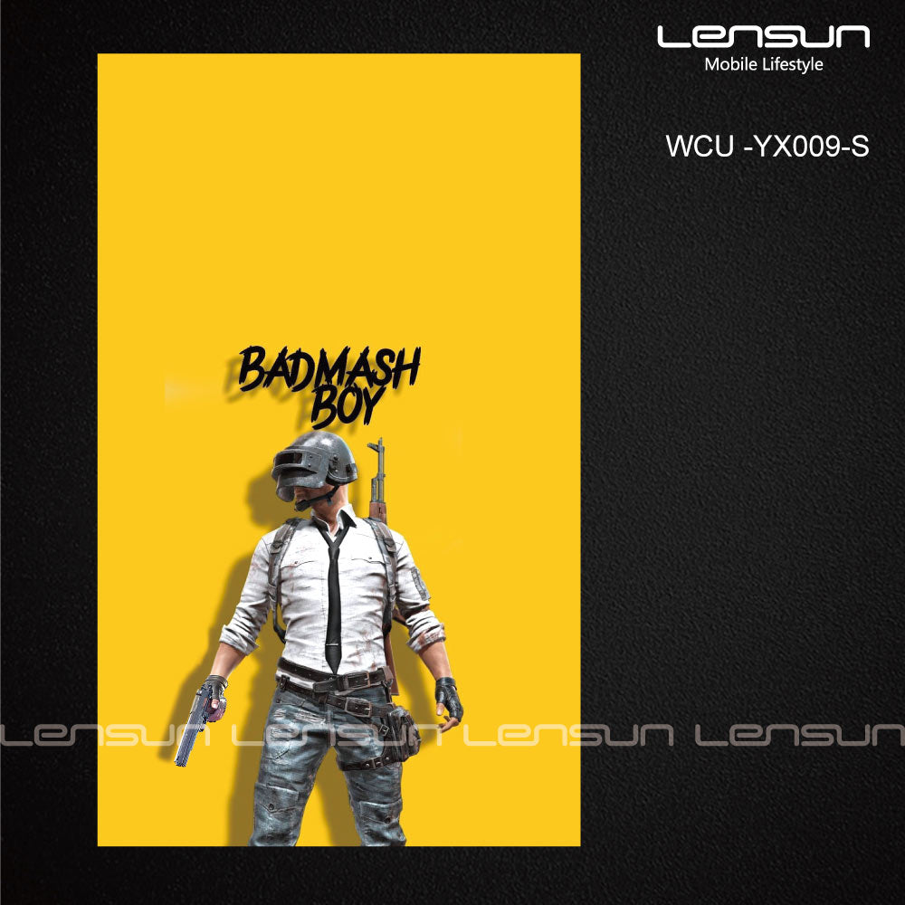 Lamina parte trasera lensun film ppda para la parte trasera estilo 32 badmash boy fondo . color amarillo  Shop name