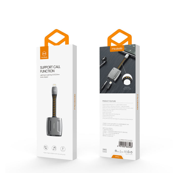 Cable mcdodo adaptador ca 6340 lightning to dc3.5 mm lightning aluminum audio Shop name
