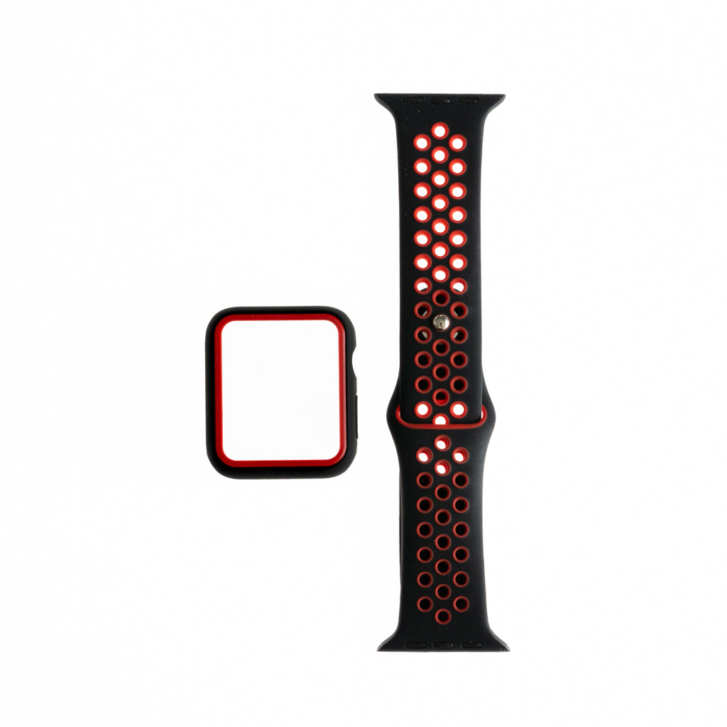 Accesorio generico pulsera nike con bumper apple watch 38 mm color negro / rojo Shop name