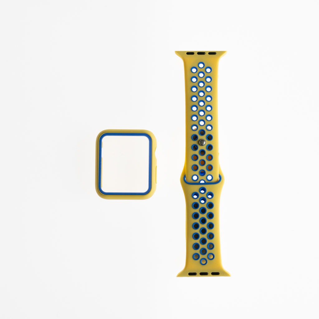 Accesorio generico pulsera nike con bumper apple watch 40 mm color amarillo / azul Shop name