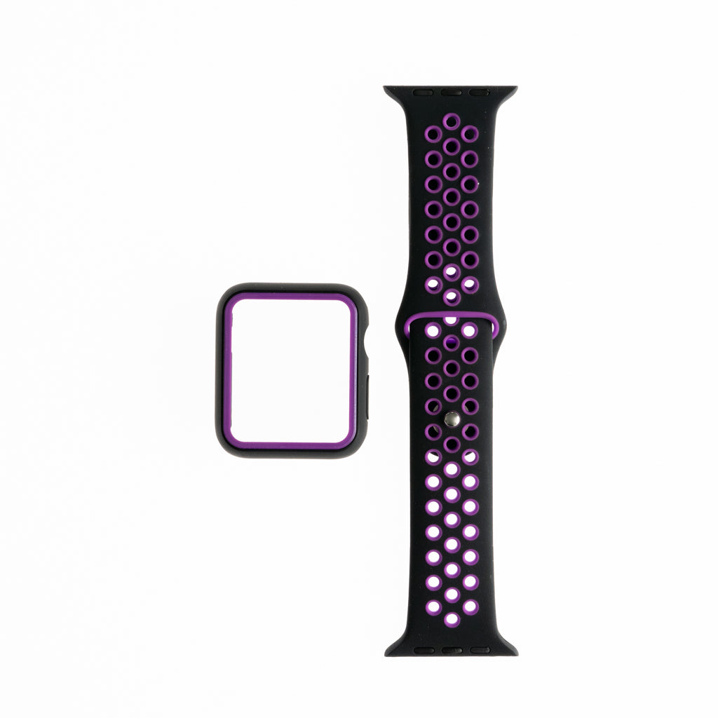 Accesorio generico pulsera nike con bumper apple watch 42 mm color negro / morado  Shop name