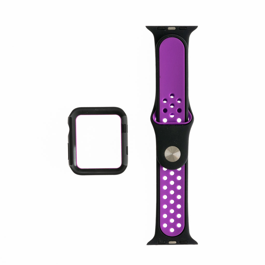 Accesorio generico pulsera nike con bumper apple watch 42 mm color negro / morado  Shop name