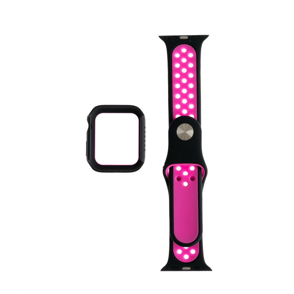 Accesorio generico pulsera nike con bumper apple watch 45 mm color negro / fucsia  Shop name