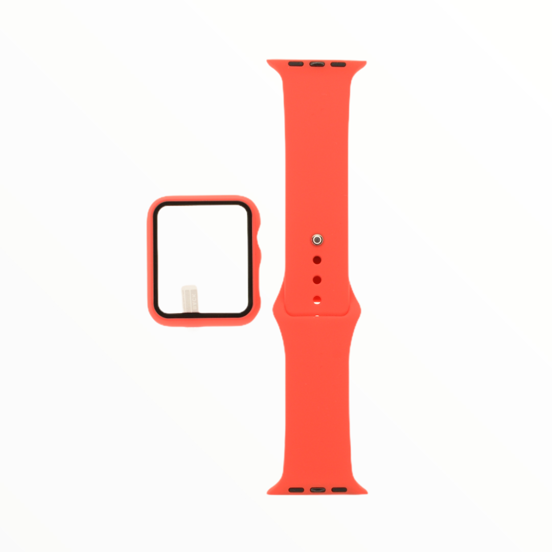Accesorio el rey pulsera con bumper y protector de pantalla apple watch 38 mm color rojo Shop name