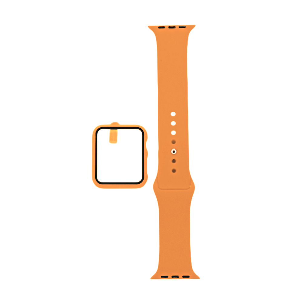 Accesorio el rey pulsera con bumper y protector de pantalla apple watch 40 mm color naranja Shop name