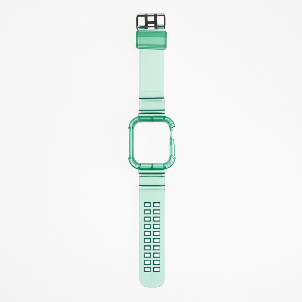 Pulseras generico + bumper rugged clear 44 mm verde Shop name