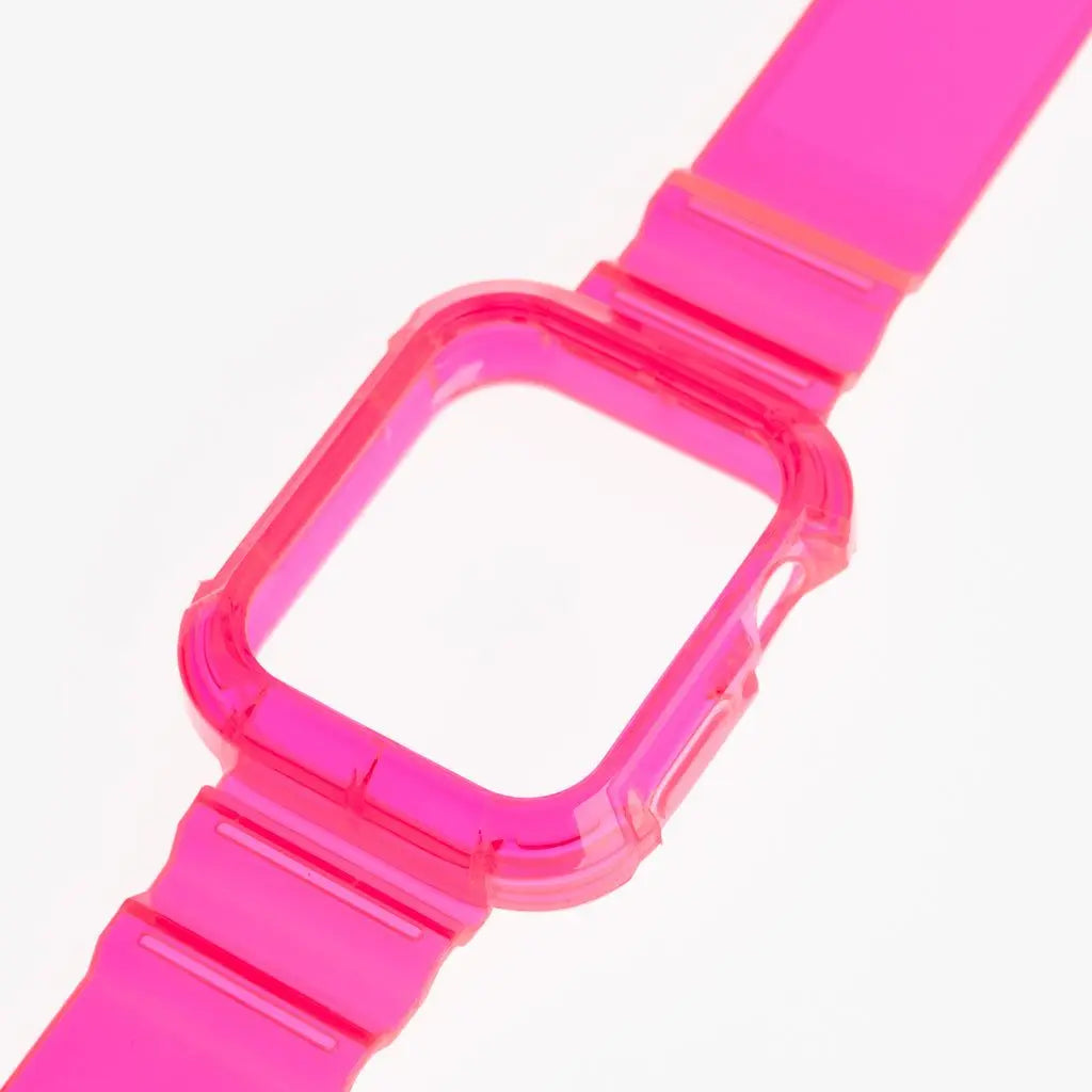 Pulseras Generico + Bumper Rugged Clear 45 Mm Fucsia Neon Shop name