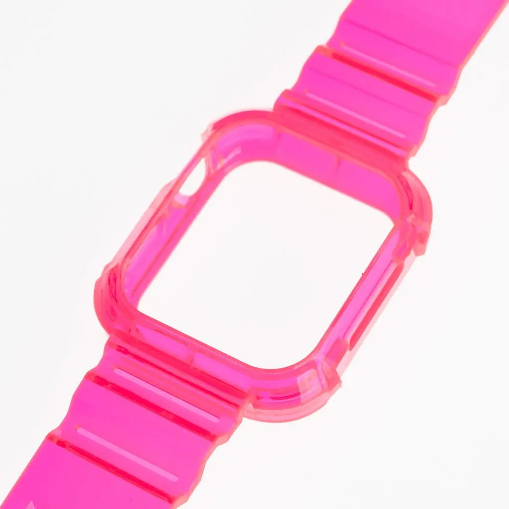Pulseras Generico + Bumper Rugged Clear 45 Mm Fucsia Neon Shop name