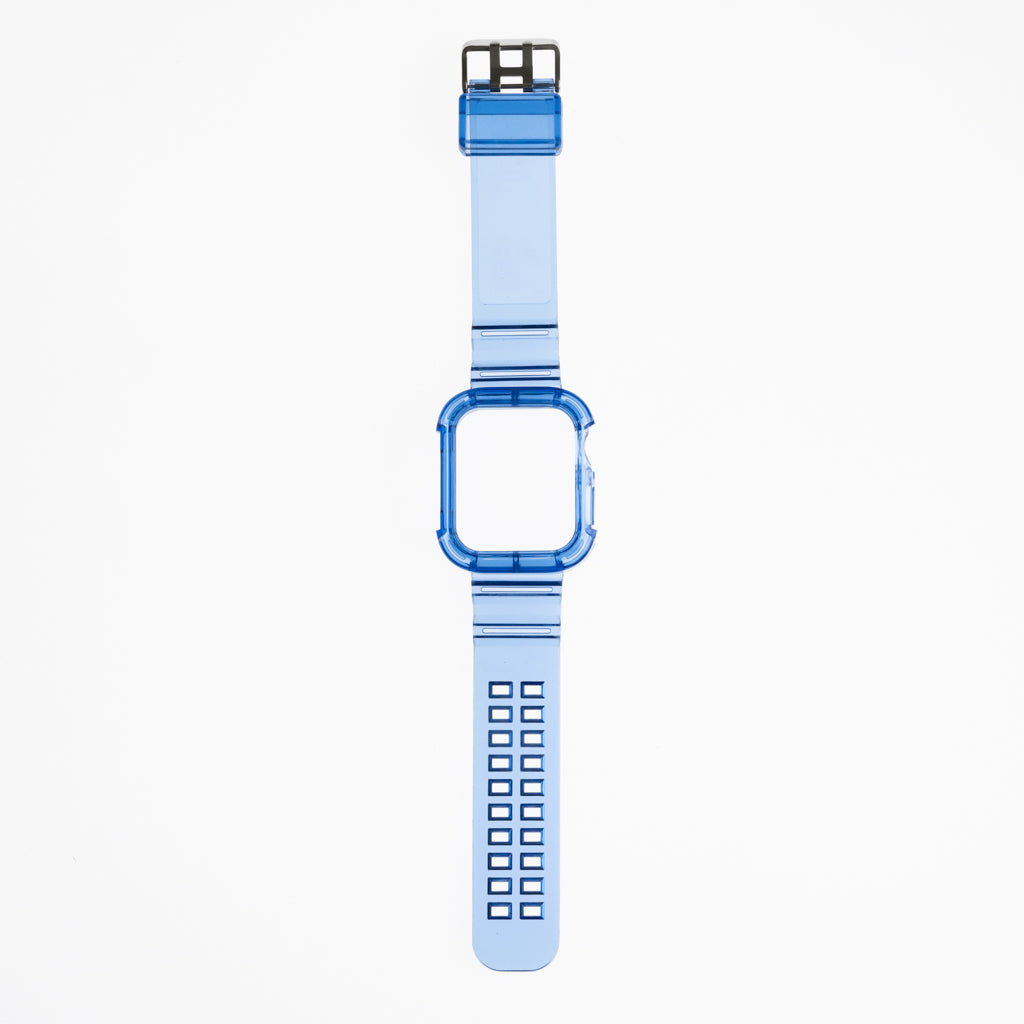 Pulseras generico + bumper rugged clear 45 mm azul Shop name