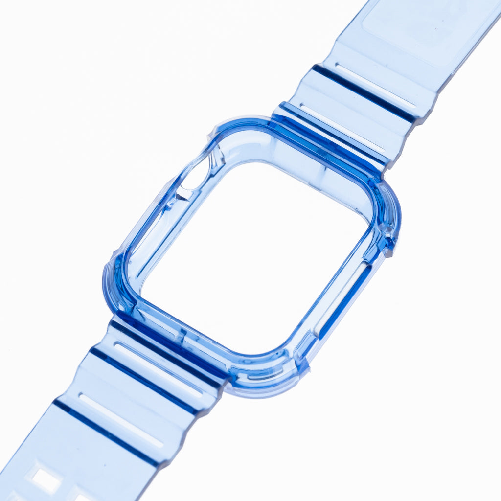 Pulseras generico + bumper rugged clear 42 mm azul Shop name