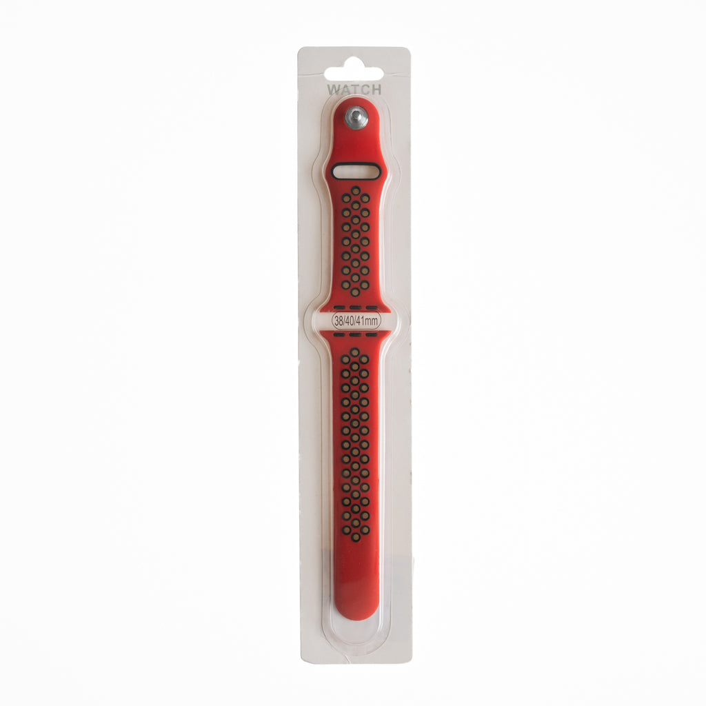 Accesorio el rey pulsera tipo nike apple watch 38 / 40 / 41 mm color rojo / negro Shop name
